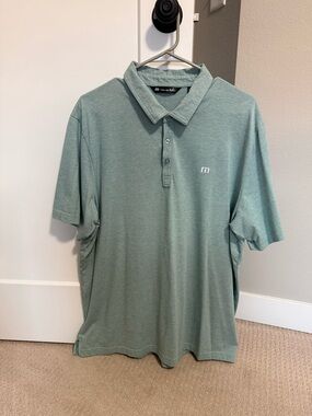 Travis Mathew Men's Light Green Polo Golf Shirt - XXL